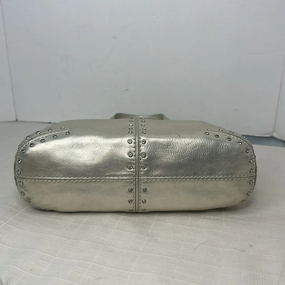 MICHAEL Michael Kors Metallic Gold Rhine Stone Studded Zipper Handbag